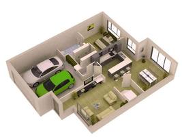 3D Kleine Home Plan Ideeën-poster