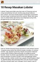 Aneka Resep Masakan Lobster captura de pantalla 3