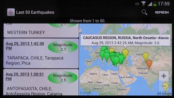 Last 50 Earthquakes captura de pantalla 2