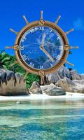 Travel Compass Clock Wallpaper poster
