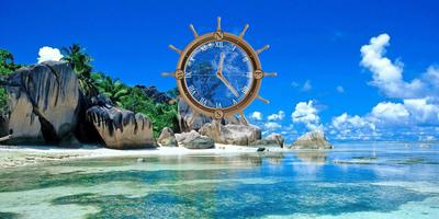 برنامه‌نما Travel Compass Clock Wallpaper عکس از صفحه