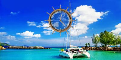 Yacht Travel Compass Clock LWP capture d'écran 2