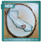 Easy DIY Sweetheart State Map For Valentine simgesi