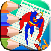 SuperHero coloring book icon