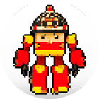 Robot Superhero Pixel Art - Coloring By Number icon