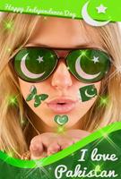 Pakistan Flag Sticker in Face Poster