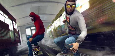 Subway Skateboard Ride Tricks - Extreme Skating