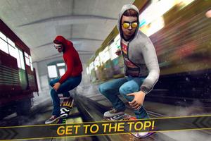 Subway Skateboard Ride Tricks-poster