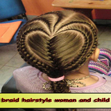 Braid hairstyle woman and child icon