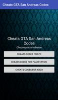 Cheats GTA San Andreas Codes Plakat
