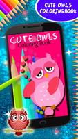 Cute Owls Coloring Book Affiche