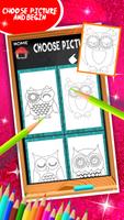 Cute Owls Coloring Book syot layar 2