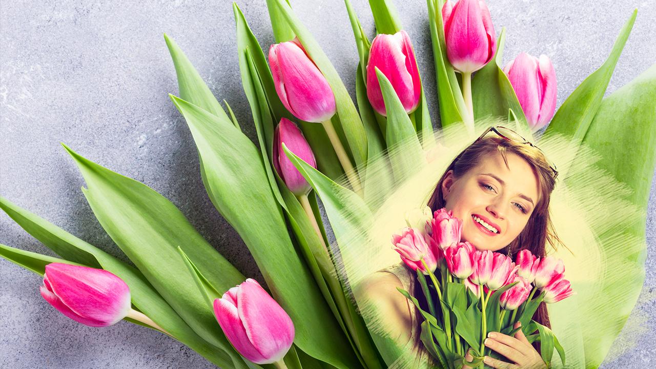 Download Gambar Frame Bunga  Tulip  Vina Gambar