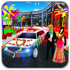 Bridal Limo Car & Wedding Bus 3d أيقونة