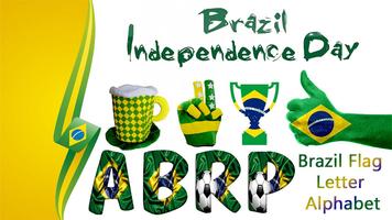 Brazil Independence Day – Brazil Flag Letter Name पोस्टर