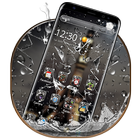 Broken Glass Rain Drop Theme أيقونة