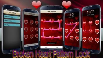 Broken Heart Pattern Lock Affiche