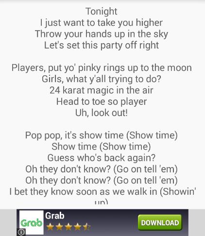 24k Magic Lyrics Bruno Mars For Android Apk Download - 24k magic roblox music video youtube