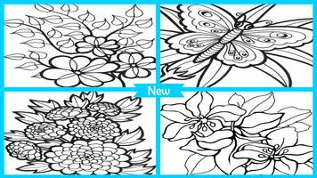 Awesome Flower Coloring Book Affiche