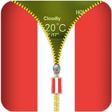 Austria Flag Zipper Lockscreen آئیکن