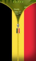 Belgium Flag Zip Lockscreen الملصق