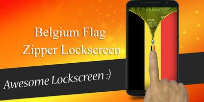 Belgium Flag Zip Lockscreen captura de pantalla 1