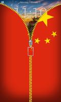 China Flag Zipper Lockscreen-poster