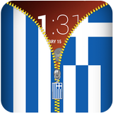 Greece Flag Zipper Lockscreen icône