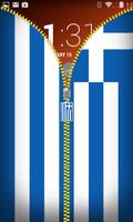 Greece Flag Zipper Lockscreen poster