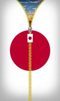 Japan Flag Zipper Lockscreen Cartaz