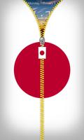 Japan Flag Zipper Lockscreen Affiche
