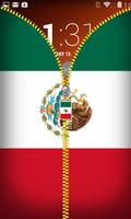 Mexico Flag Zipper Lockscreen الملصق