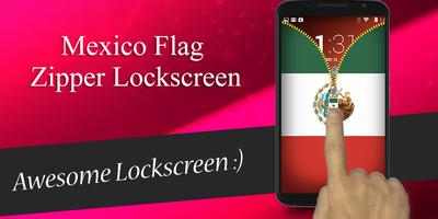 Mexico Flag Zipper Lockscreen capture d'écran 1