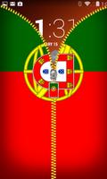 پوستر Portugal Flag Zipper Locker