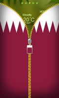 Qatar Flag Zipper Lockscreen Affiche