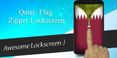 Qatar Flag Zipper Lockscreen capture d'écran 1