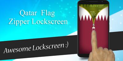 برنامه‌نما Qatar Flag Zipper Lockscreen عکس از صفحه