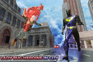 Flying Lady Bug City Crime Battle capture d'écran 1