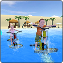 Kids Bicycle Race Water Surfing APK