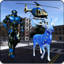 US Police Robot Deer Transform Helicopter APK