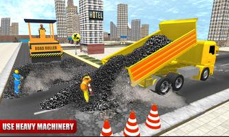 پوستر Road Construction Operating Heavy Machinery