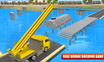 Flussbrückenbau: schwere Maschinerie Plakat