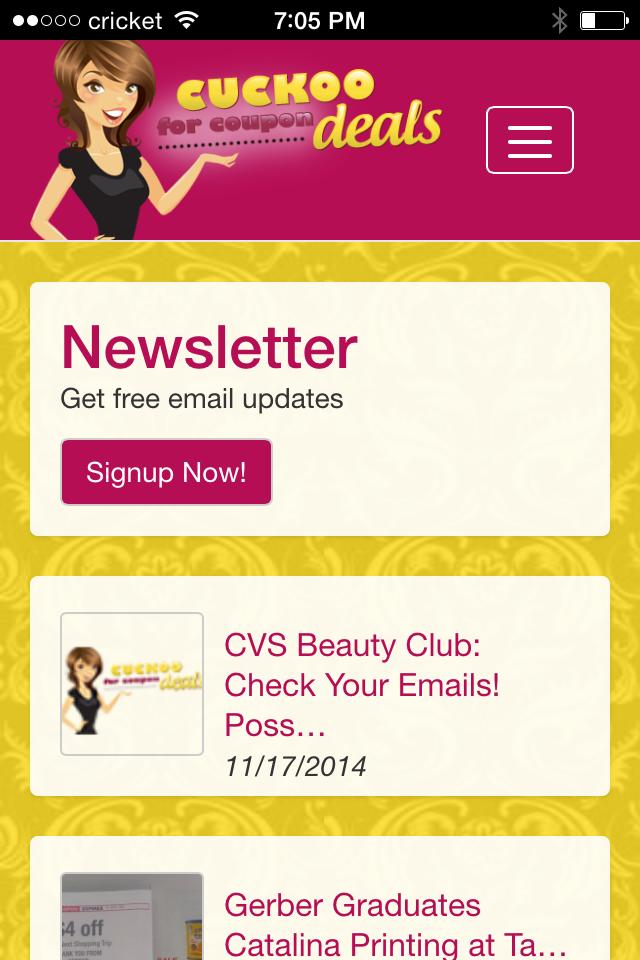 Cuckoo for Coupon Deals captura de pantalla 1