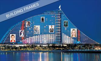 3D Building Photo Collage Affiche