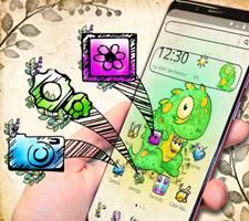 Cute Cartoon Doodle Monster syot layar 2