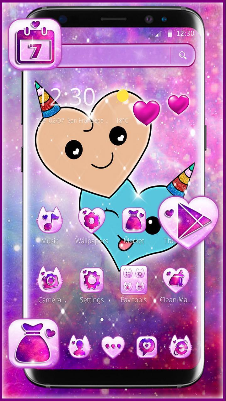 Cute Couple Galaxy Unicorn Theme For Android Apk Download