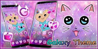 Cute Couple Galaxy Unicorn Theme screenshot 3