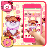 Pink Cute Kitty Theme ikona