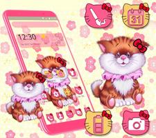 Pink Cute Kitty Theme 海报