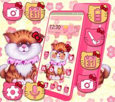 Pink Cute Kitty Theme 截圖 1